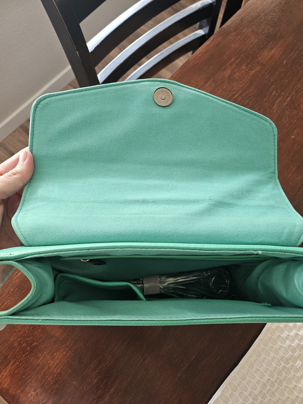 Badgley Mischka Green Structured Top-Handle Satchel - Picture 5 of 7